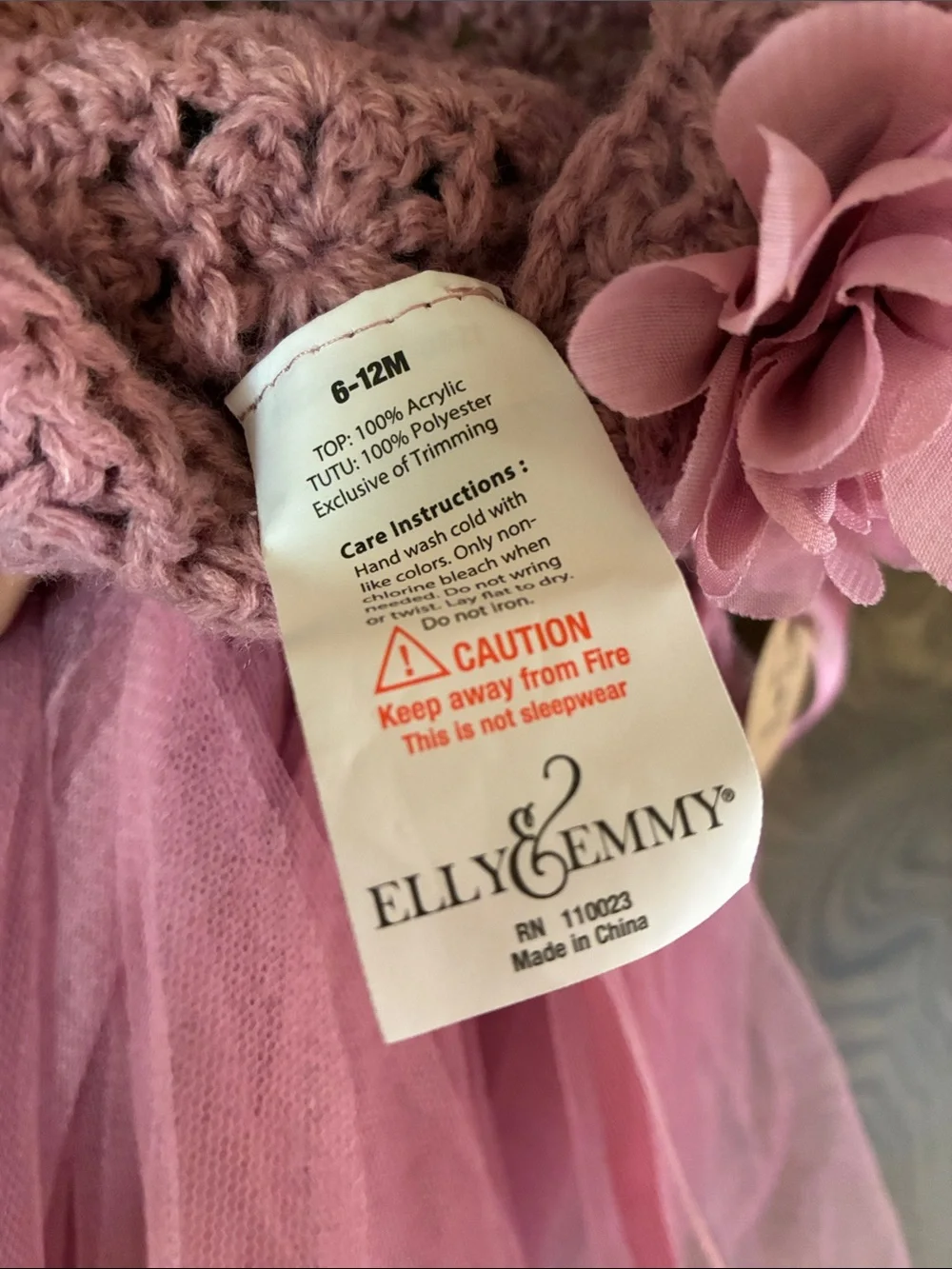 Handmade Pink Tulle Dance Dress with Crochet Bodice